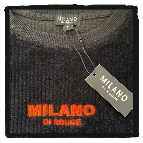 💕NWT Super Cute Black Long Sleeved Milano di Rouge Crop Top💕 - Picture 7 of 9